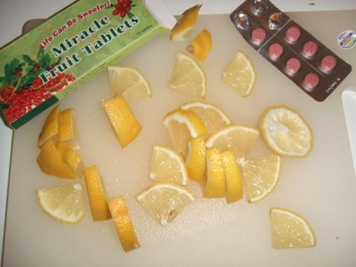 Chalky-tasting tablets... sweet, sweet lemons.