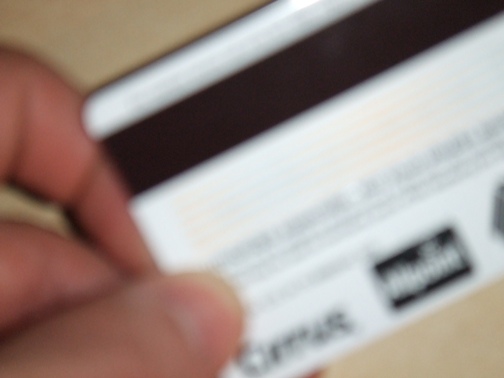 I made the picture all blurry because... well... it is a picture of my credit card.