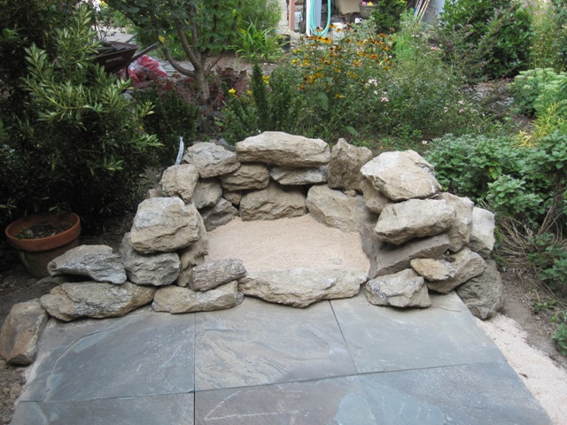 Its bigger than I thought it would be.  For scale, the flagstone pavers are two feet by two feet.