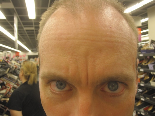 I don't know why my eyes are so bloodshot.  Maybe shoe shopping does that to me?
