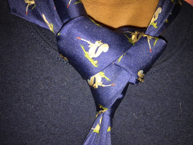 She used my blind squirrel tie.