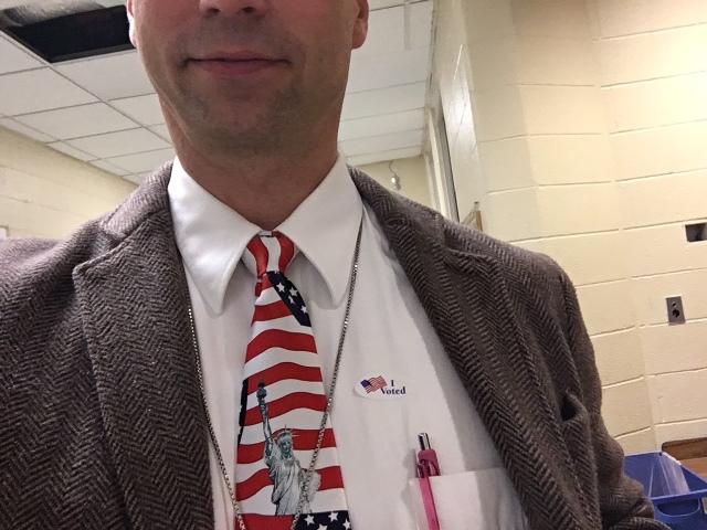 Many of the volunteers at the polling place commented on my tie.
