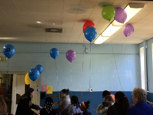 It looked like a lot more balloons when I took the picture.  There were many more in the room.