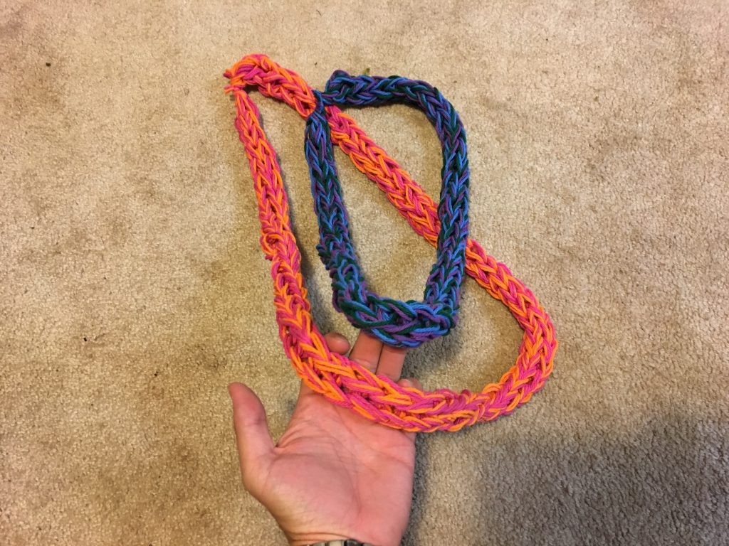 If you use multiple strands of yarn, you get a thicker result.