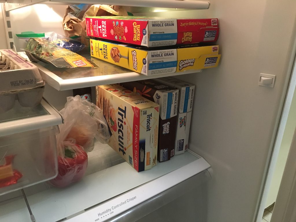 My refrigerator looks more full now. 