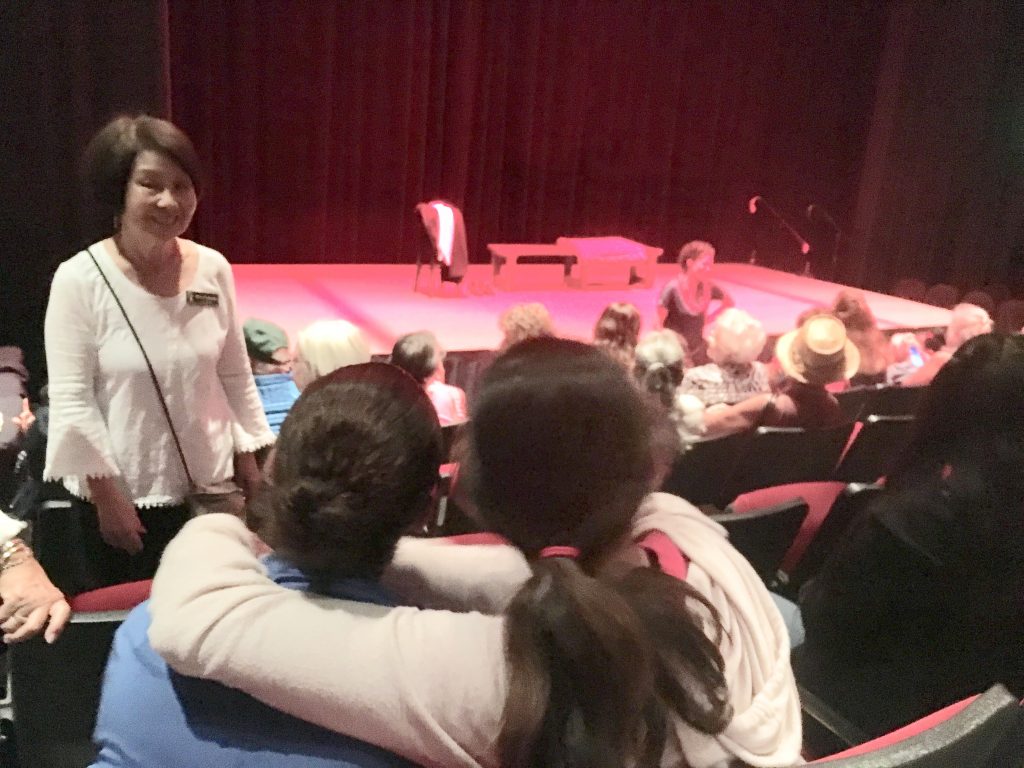 I was just trying to get a picture of the stage, but I got a picture of a hug.